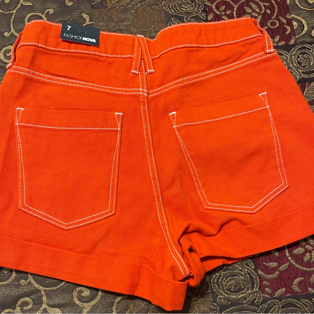 Colored denim shorts